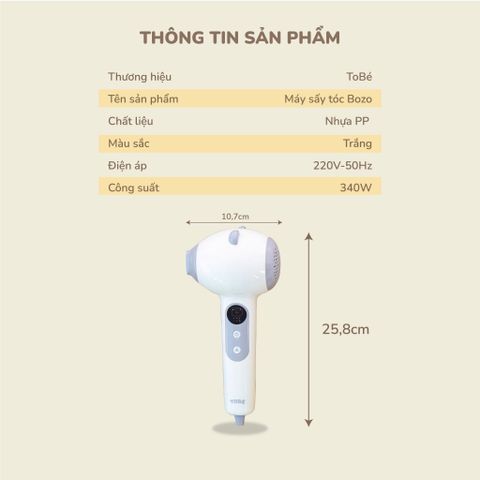  Máy Sấy Tóc Cho Bé BOZO MS 9137 