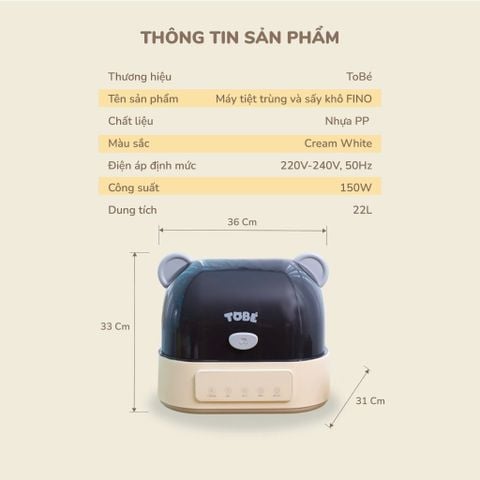  Máy Úp Bình Sấy Khô & Tiệt Trùng UVC 2in1 FINO MS 9140 