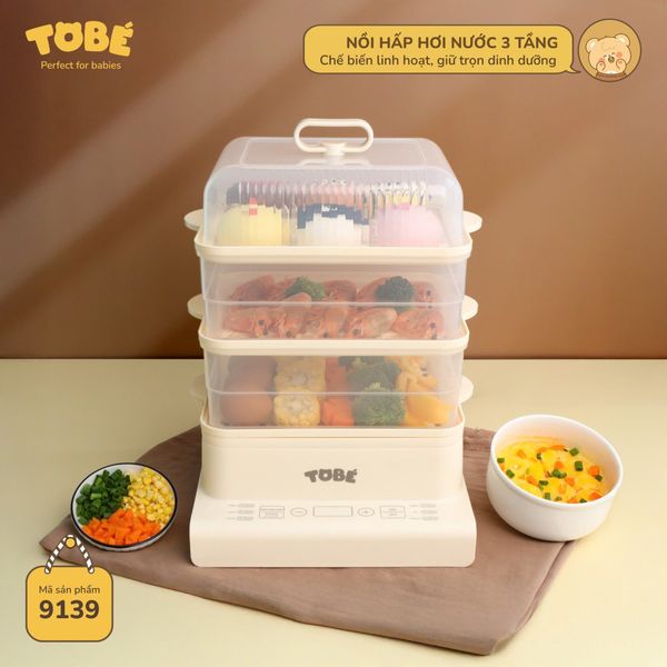  Nồi Hấp Hơi Nước 3 Tầng ToBé MS 9139 