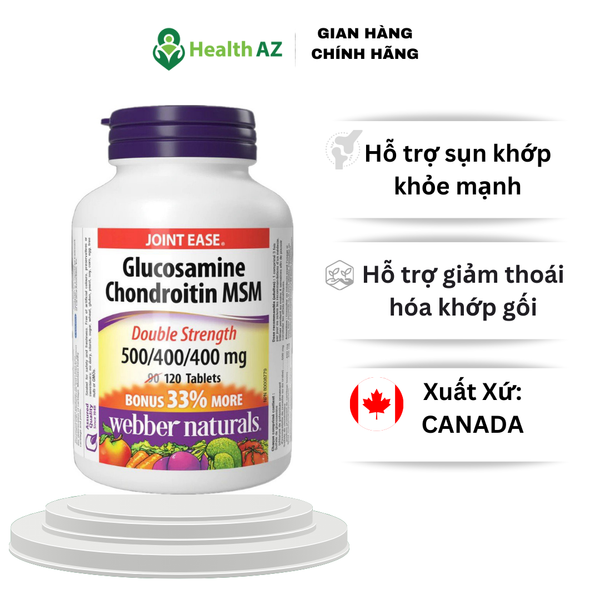 Viên uống bổ khớp Glucosamine Chondroitin MSM WEBBER NATURALS Hộp 120 viên