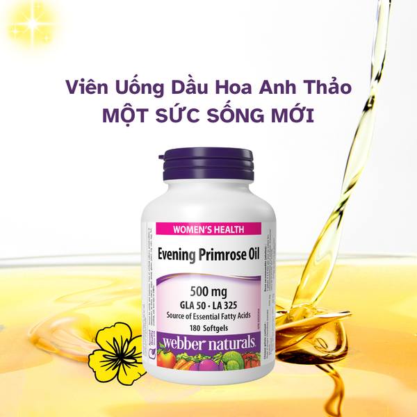 Viên uống dầu hoa anh thảo Evening Primrose Oil GLA WEBBER NATURALS Hộp 180 viên