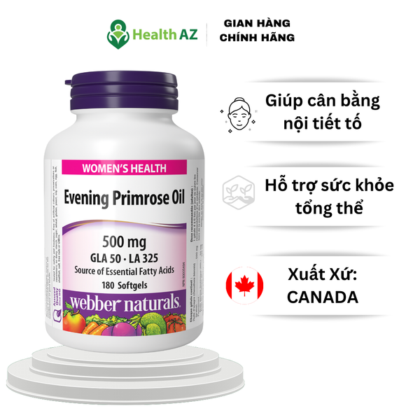 Viên uống dầu hoa anh thảo Evening Primrose Oil GLA WEBBER NATURALS Hộp 180 viên
