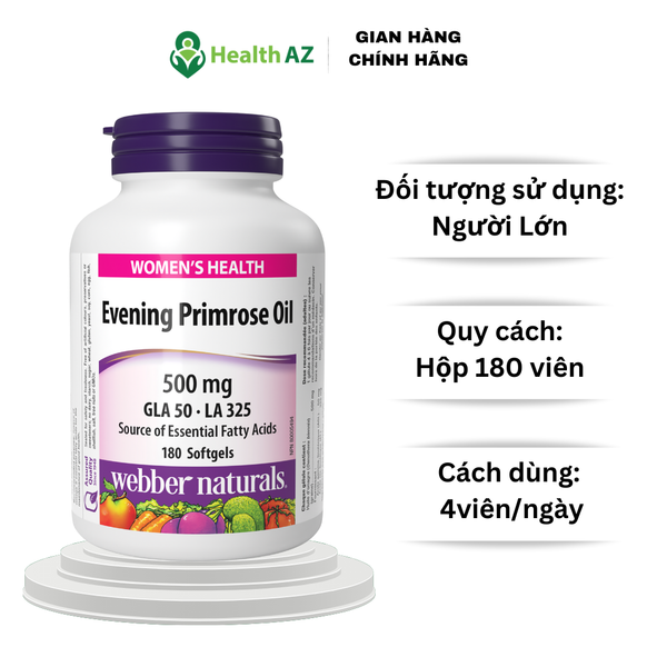 Viên uống dầu hoa anh thảo Evening Primrose Oil GLA WEBBER NATURALS Hộp 180 viên