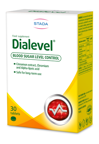 Viên uống cải thiện đường huyết Dialevel STADA hỗ trợ chuyển hóa đường, cải thiện chỉ số đường huyết cho người có nguy cơ tiểu đường_Hộp 30 viên