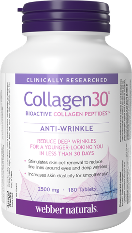 Viên uống đẹp da, tóc, móng Collagen30 Bioactive  Verisol Peptide WEBBER NATURALs Hộp 180 viên