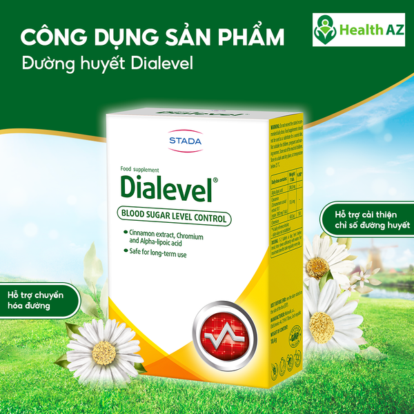 Viên uống cải thiện đường huyết Dialevel STADA hỗ trợ chuyển hóa đường, cải thiện chỉ số đường huyết cho người có nguy cơ tiểu đường_Hộp 30 viên