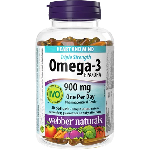 Viên Uống Dầu Cá Triple Strength Omega 3 WEBBER NATURALS Hỗ trợ sức khỏe não, tim, mắt, khớp