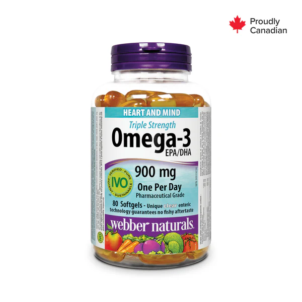 Viên Uống Dầu Cá Triple Strength Omega 3 WEBBER NATURALS Hỗ trợ sức khỏe não, tim, mắt, khớp