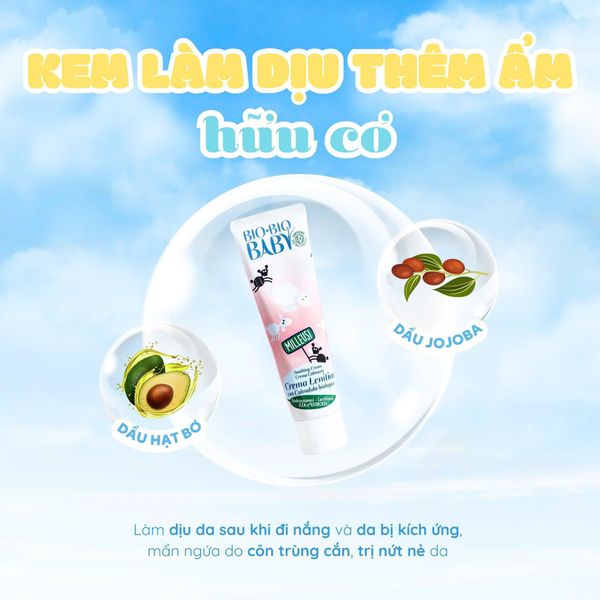 Kem làm dịu & thêm ẩm cho bé Bio Bio Baby, Chai 100ml