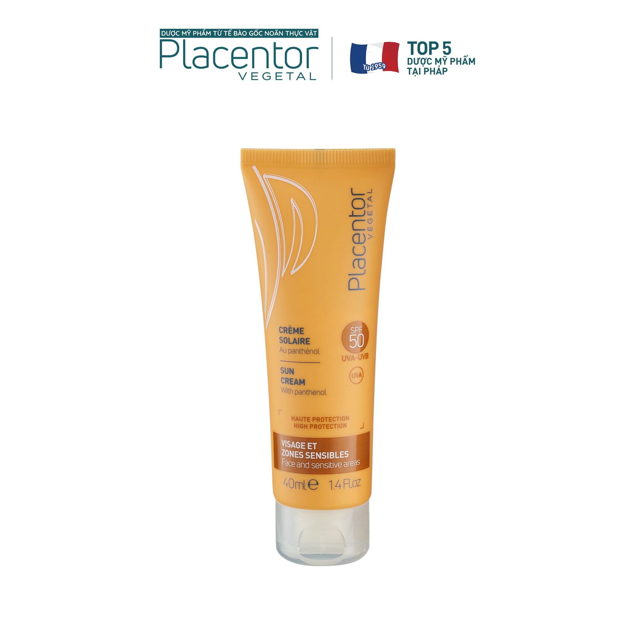 Kem Chống Nắng Khoáng Chất SPF 50 Cho Cả Da Nhạy Cảm Placentor Sun Cream SPF50, UVA- UVB Face and Sensitive areas
