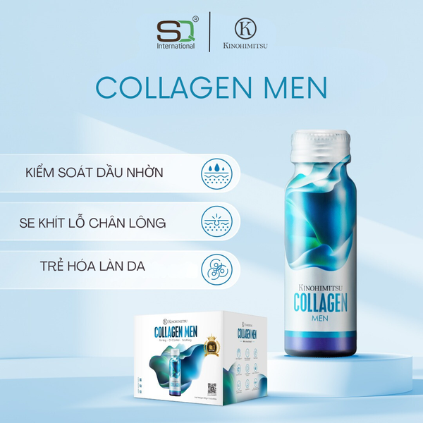  Nước uống đẹp da cho nam Kinohimitsu Collagen Men (Hộp 10 chai) 