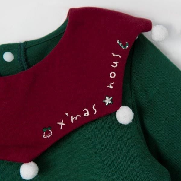 Bộ dài áo xanh phối quần đỏ Noel Nous