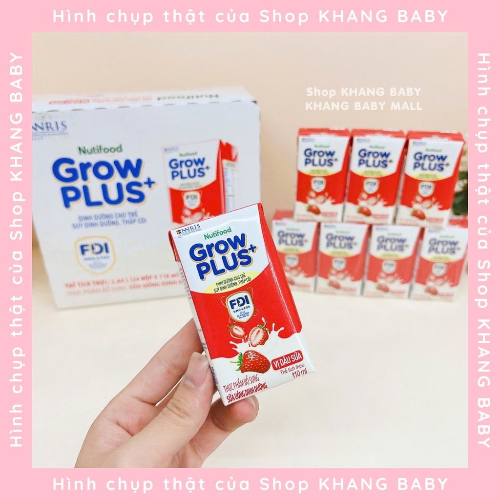 Sữa GrowPLUS+ Dinh dưỡng cho bé thấp còi VỊ DÂU SỮA