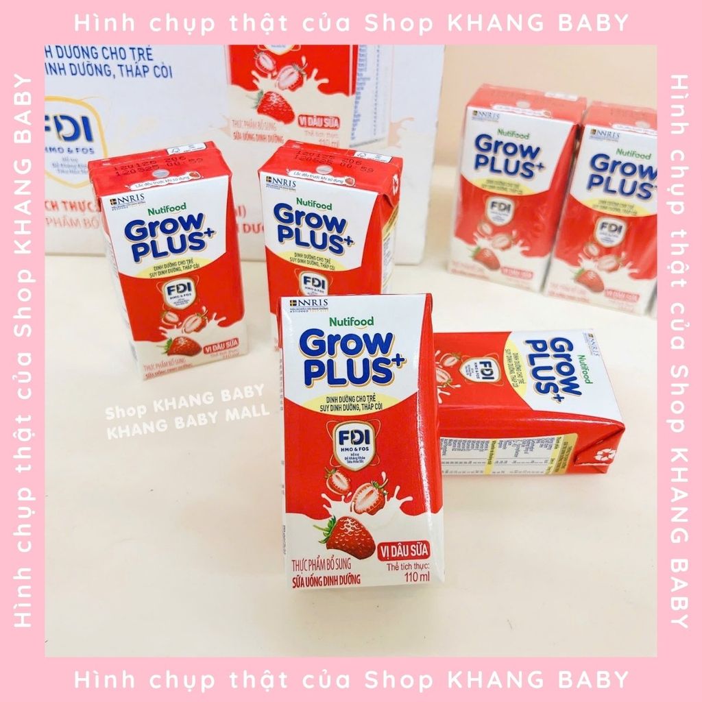 Sữa GrowPLUS+ Dinh dưỡng cho bé thấp còi VỊ DÂU SỮA