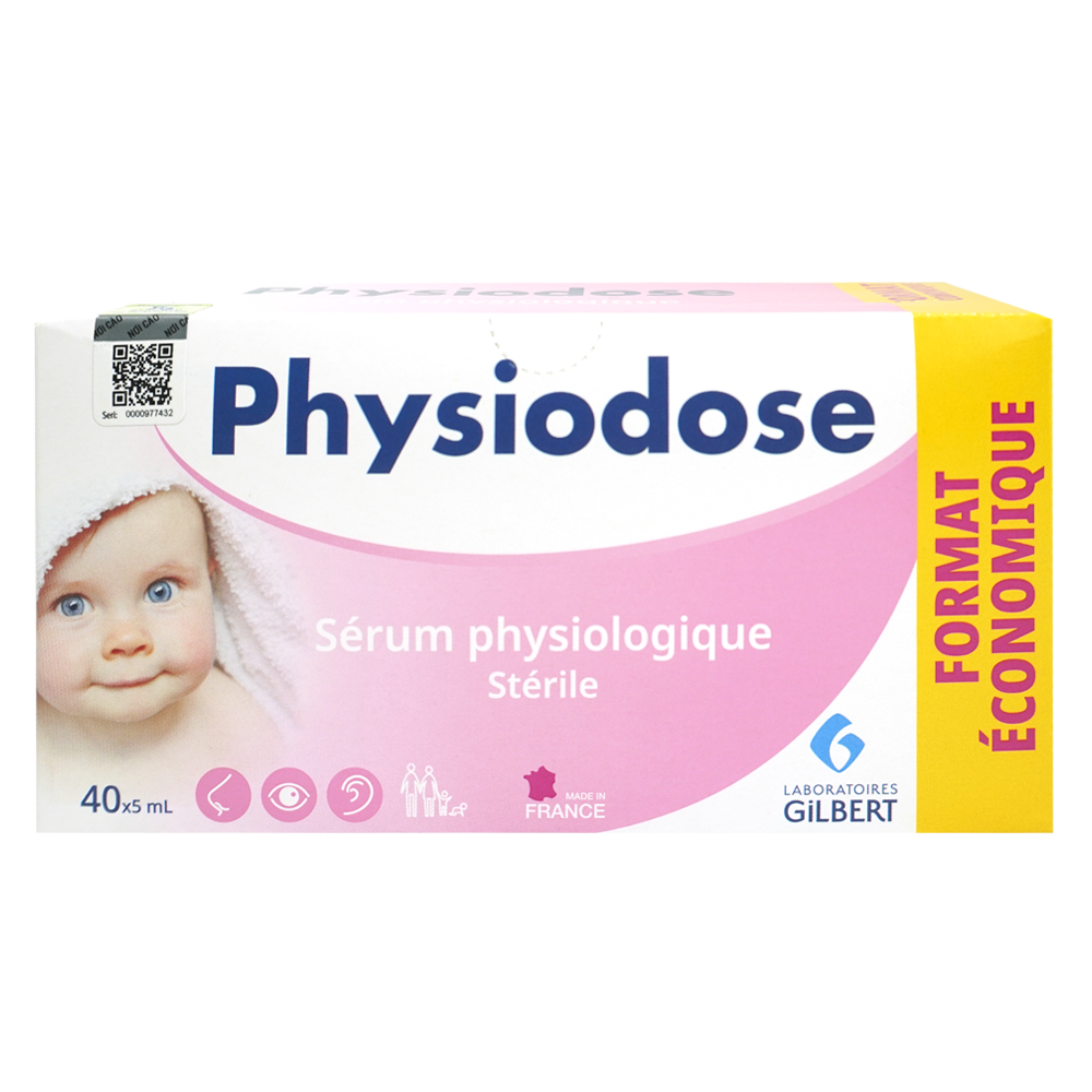 Nước muối sinh lý Physiodose Pháp hồng 40 ống