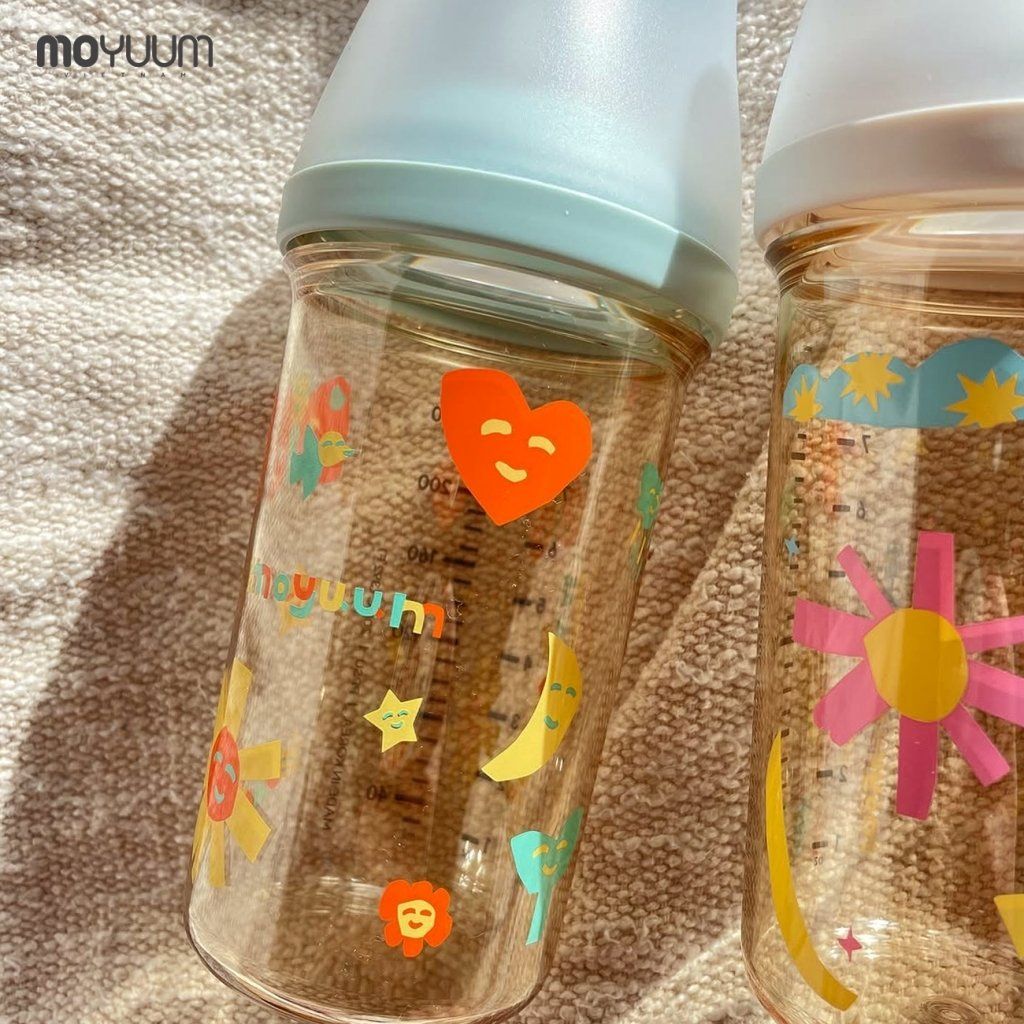 Bình sữa Moyuum PPSU Movaa họa tiết xanh