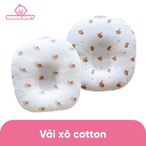 Gối chống trào Mochee vải cotton xô