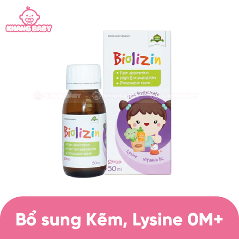 Siro kẽm Biolizin Zinc Lysine 50ml 0M+