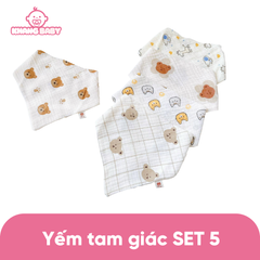 Set 5 yếm tam giác họa tiết