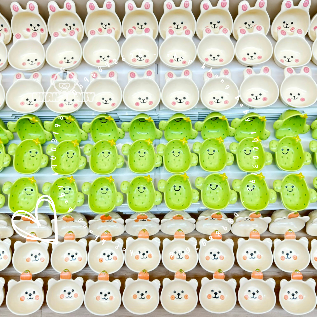 Bát sứ ăn dặm gấu đội quả cam
