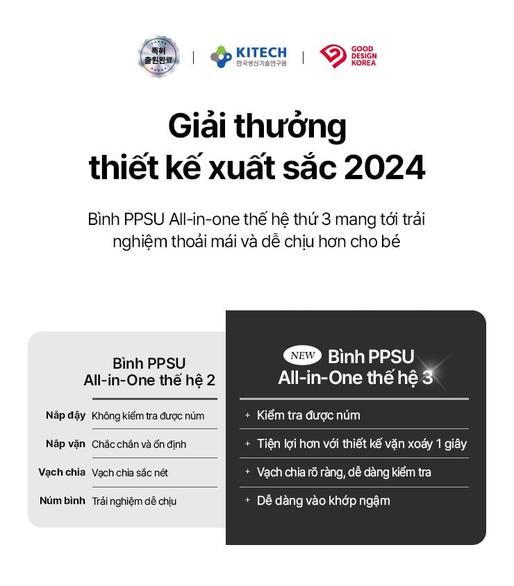 Bình sữa Moyuum PPSU thế hệ 3