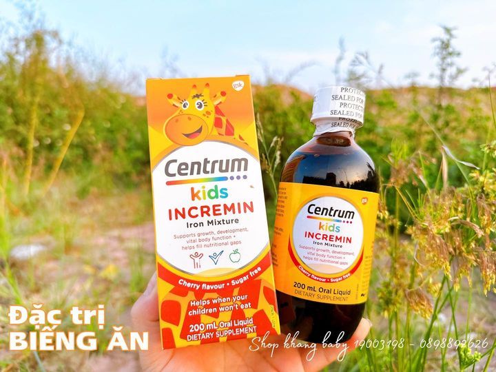 Siro vitamin ăn ngon Centrum Kids Incremin Iron Mixture 200ml 6M+