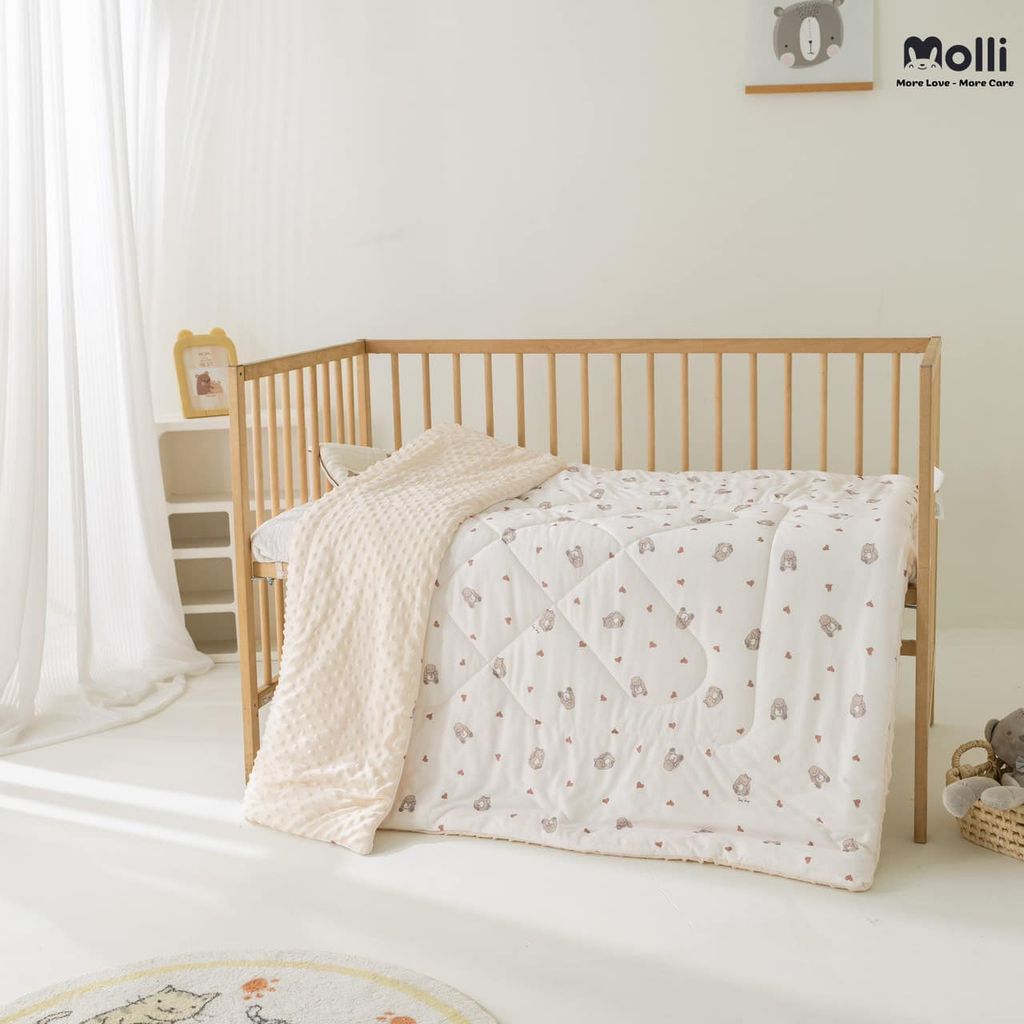 Chăn bông 2 lớp hạt đậu Molli