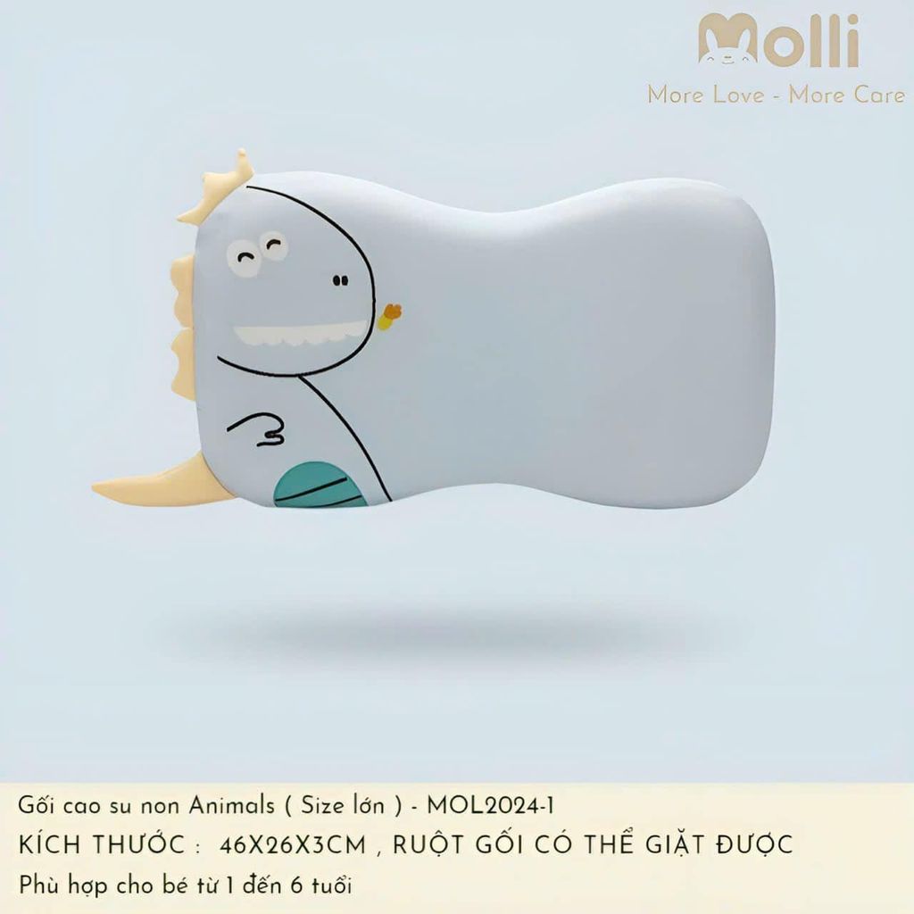 Gối cao su non 3D hình thú Molli  0105