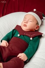 Bộ dài áo xanh phối quần đỏ Noel Nous