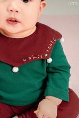 Bộ dài áo xanh phối quần đỏ Noel Nous