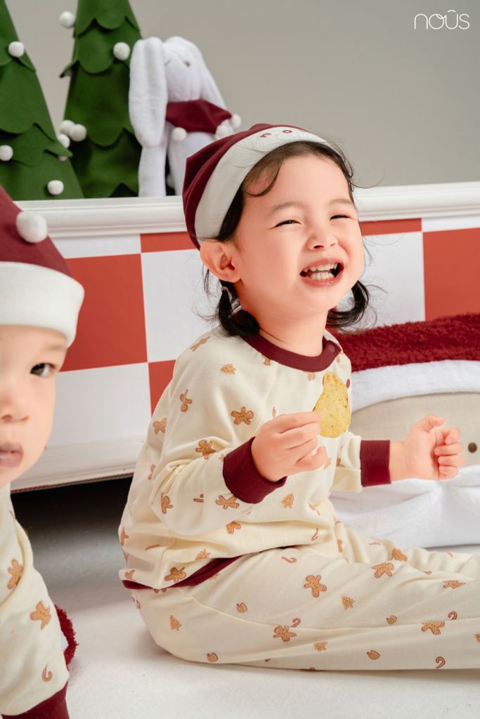 Bộ dài tay be in cây thông Noel Nous