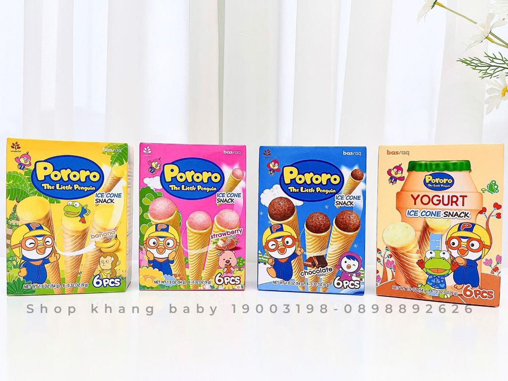 Bánh kem ốc quế Pororo