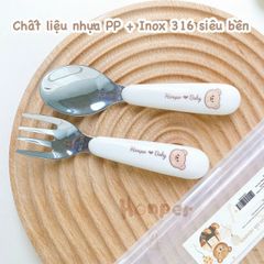 Set đũa gấu kèm thìa dĩa Honper HP128
