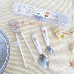 Set đũa gấu kèm thìa dĩa Honper HP128