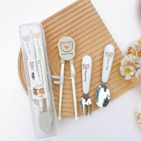Set đũa gấu kèm thìa dĩa Honper HP128
