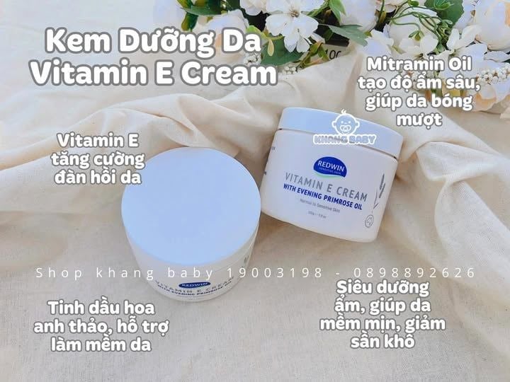 Kem dưỡng ẩm Redwin Vitamin E cream Úc