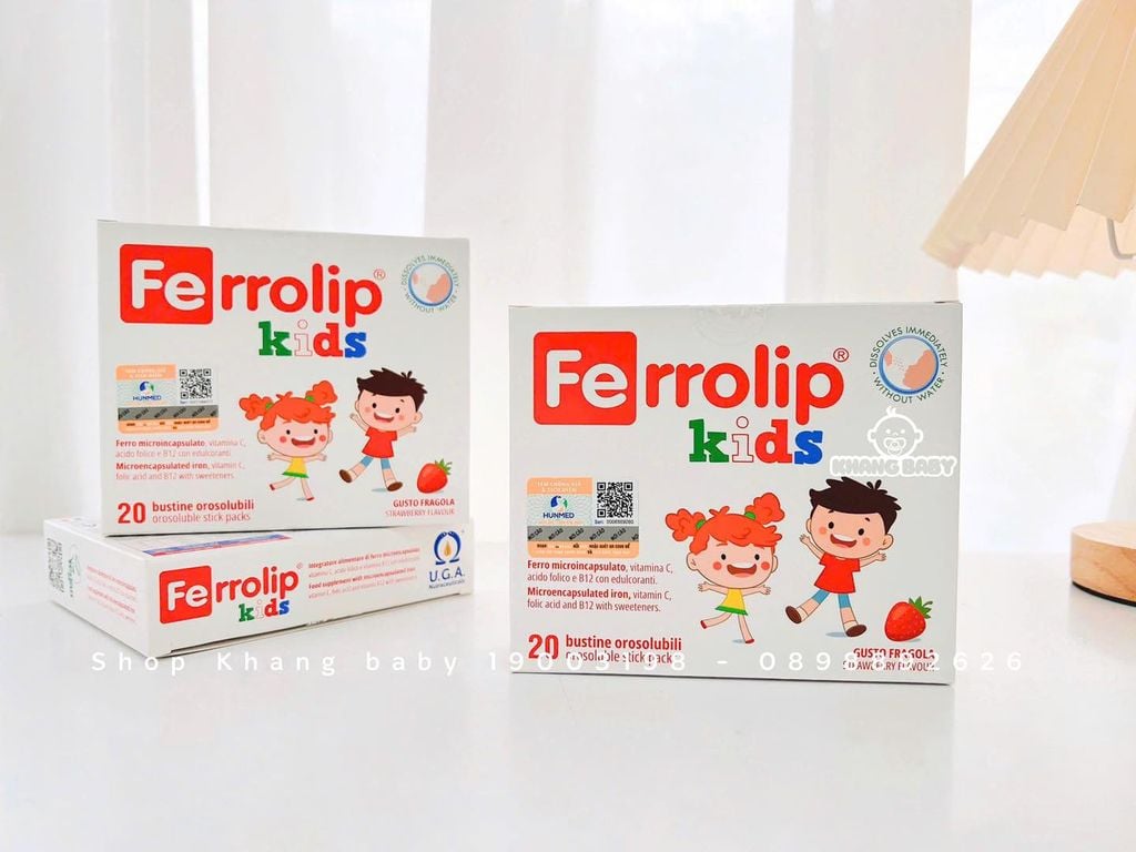 Sắt Ferrolip Kids dạng gói cho bé