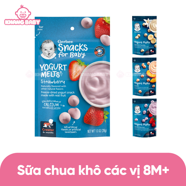 Sữa chua khô Gerber Mỹ 28g 8M+