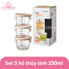 Set 3 hũ thủy tinh trữ đồ ăn cao cấp LocknLock