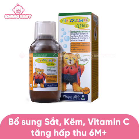 Siro bổ sung sắt kẽm Fitobimbi Ferro C 6M+