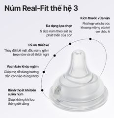 Núm bình sữa silicon Moyuum Real Fit Thế hệ 3