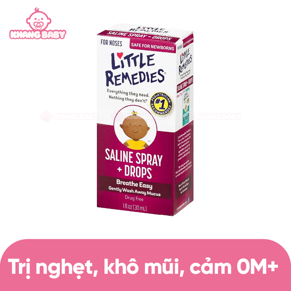 Xịt nhỏ mũi Little Remedies Saline 30ml 0M+