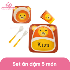 Set bát khay ăn dặm sợi tre Royalcare 5 món
