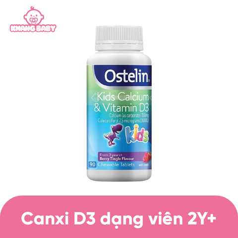 Canxi Ostelin Kids khủng long dạng viên 90 viên 2Y+