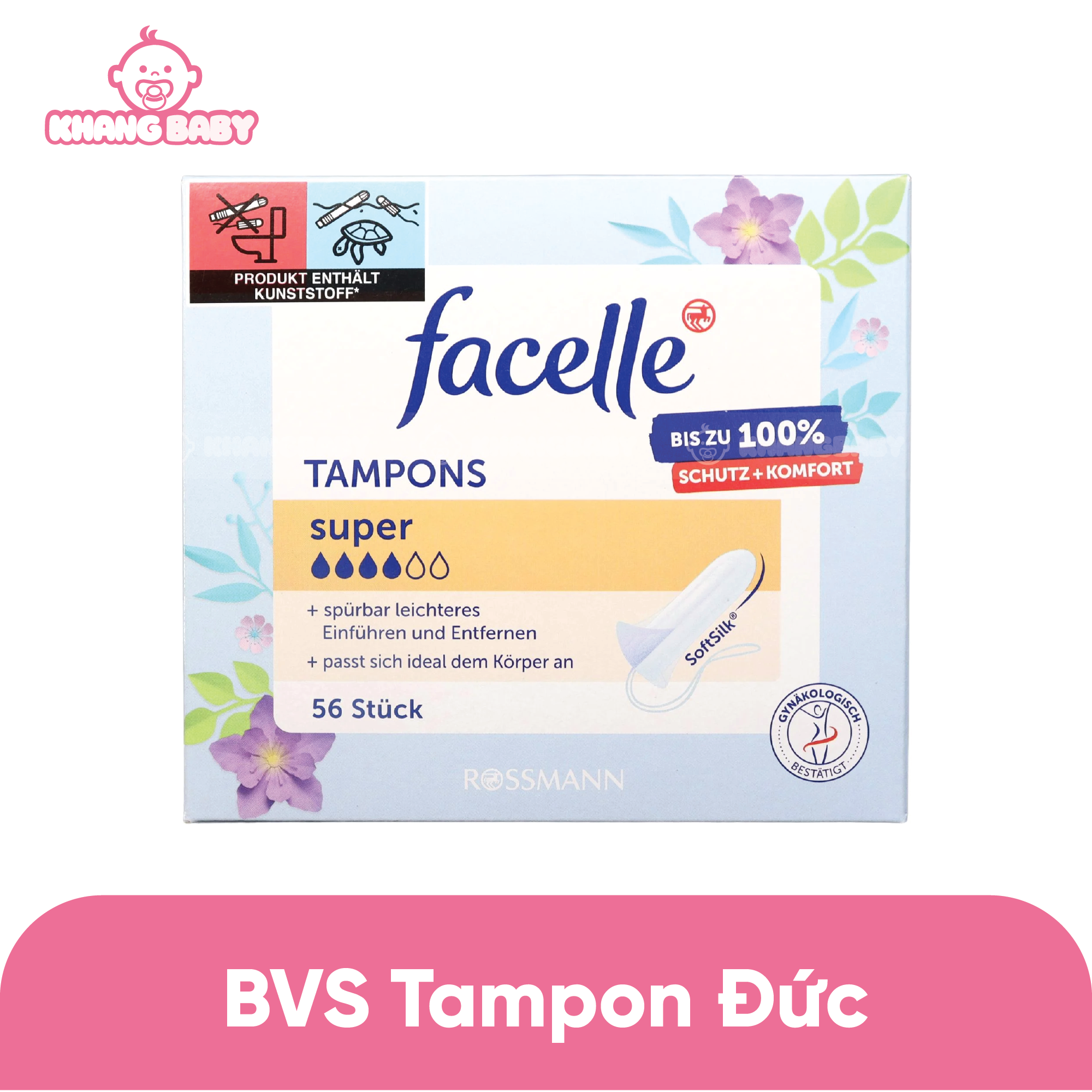 Bng v sinh Tampon Facelle Super c 4 git 56 stickBng v sinh Tampon c  4 git  Shop KHANG BABY