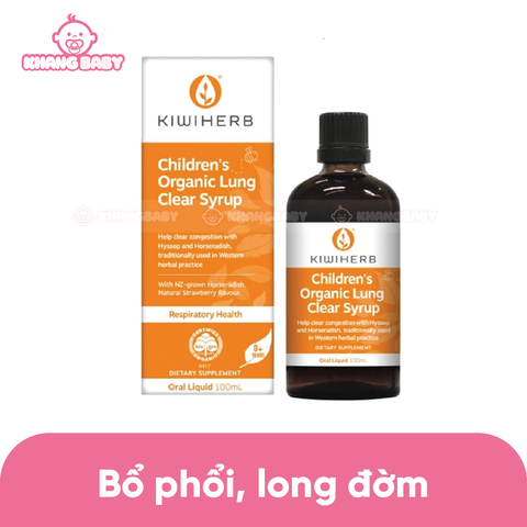 Siro bổ phế đẩy đờm Kiwiherb Children's Organic Lung Clear 0M+