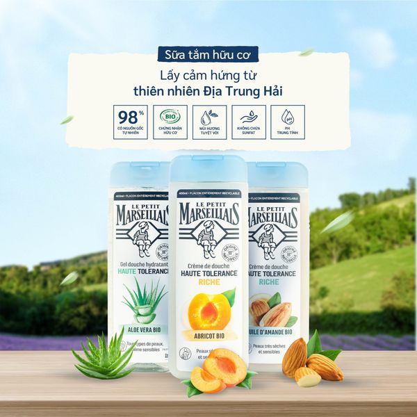 Sữa tắm hữu cơ Le Petit Marseillais Pháp