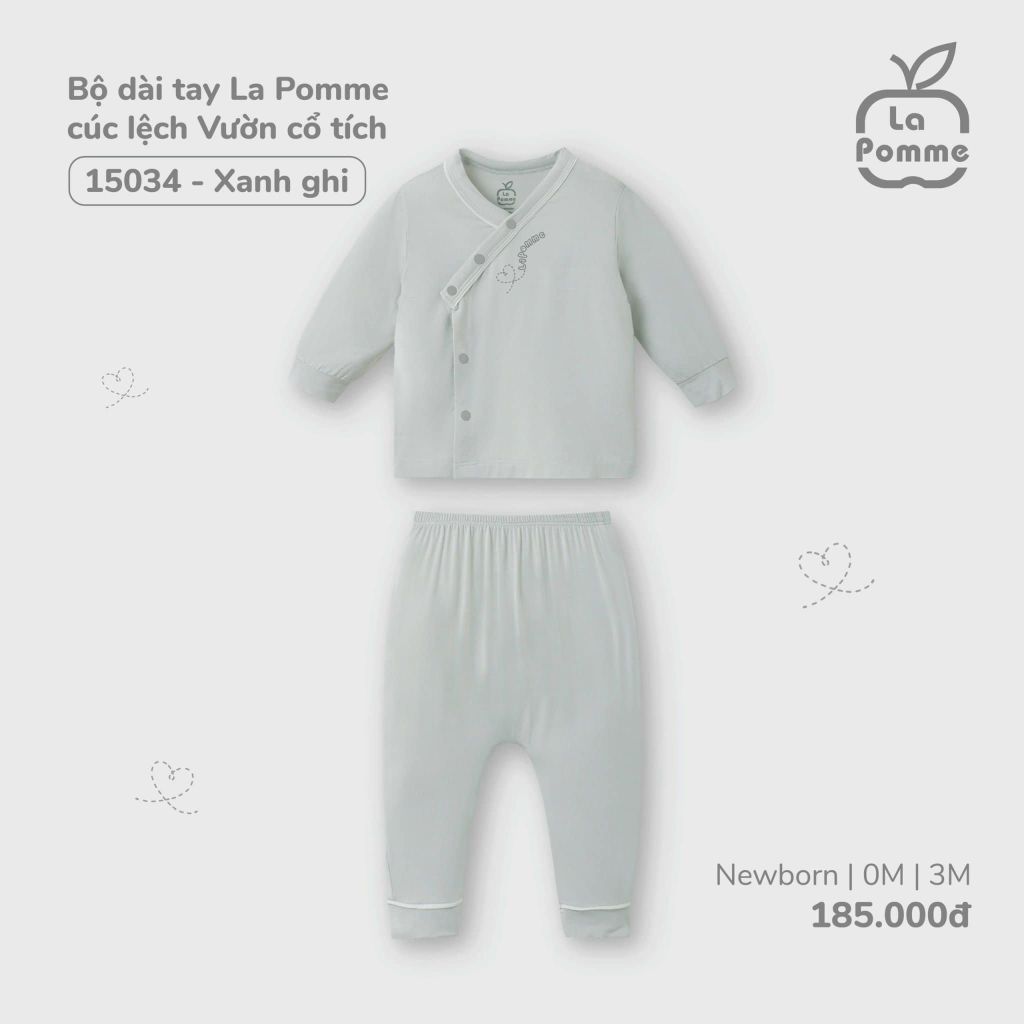 Bộ dài tay cài lệch La Pomme Vườn cổ tích 0186