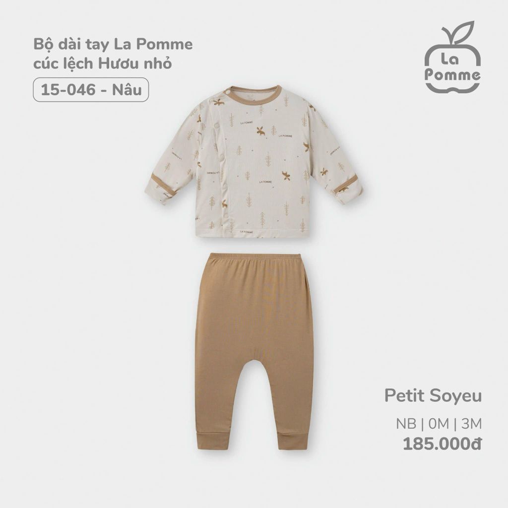Bộ dài tay cài lệch La Pomme Hươu nhỏ 0186