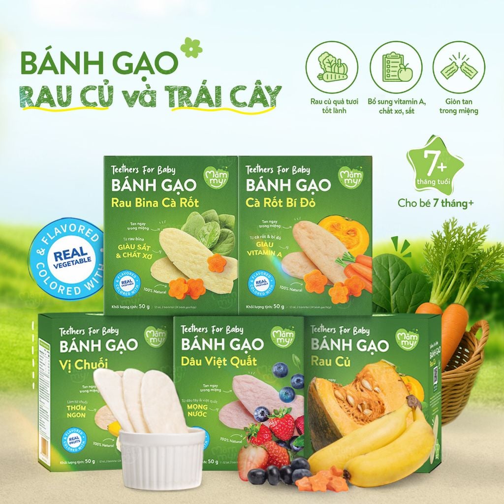 Bánh gạo ăn dặm Mămmy hộp 50g